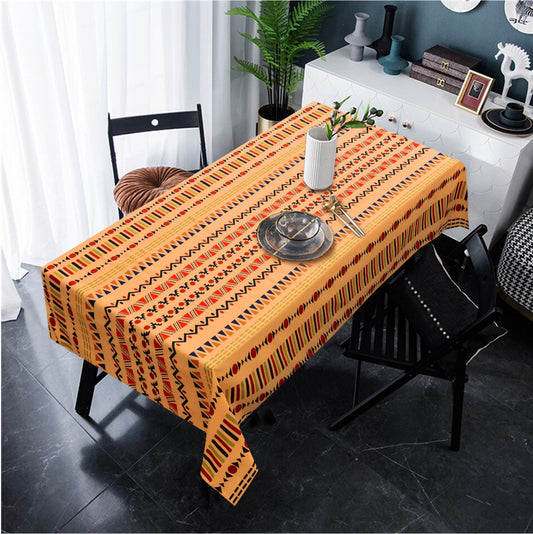 6 & 8 Seater Digital Printed Table Cover-TB24 Apricot