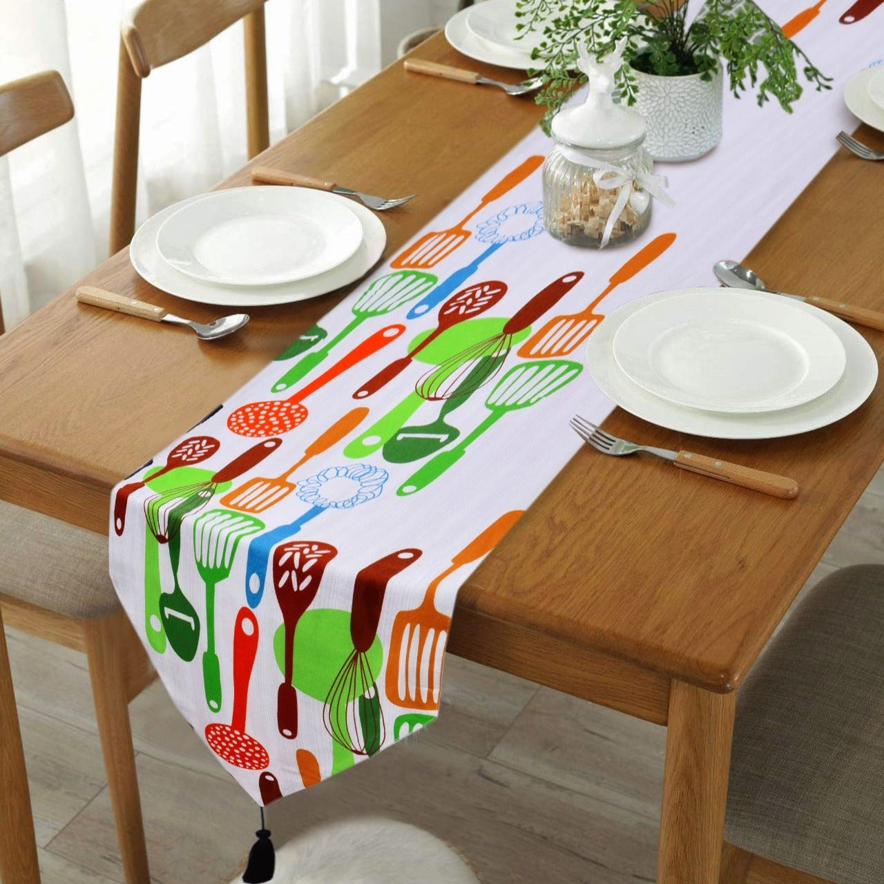 6 & 8 Seater Dining Table Runner-Multi Kitchen Tools Table Runners Apricot   