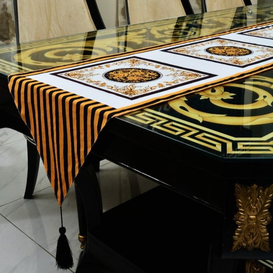 6 & 8 Seater Dining Table Runner-Rome Table Runners Apricot   