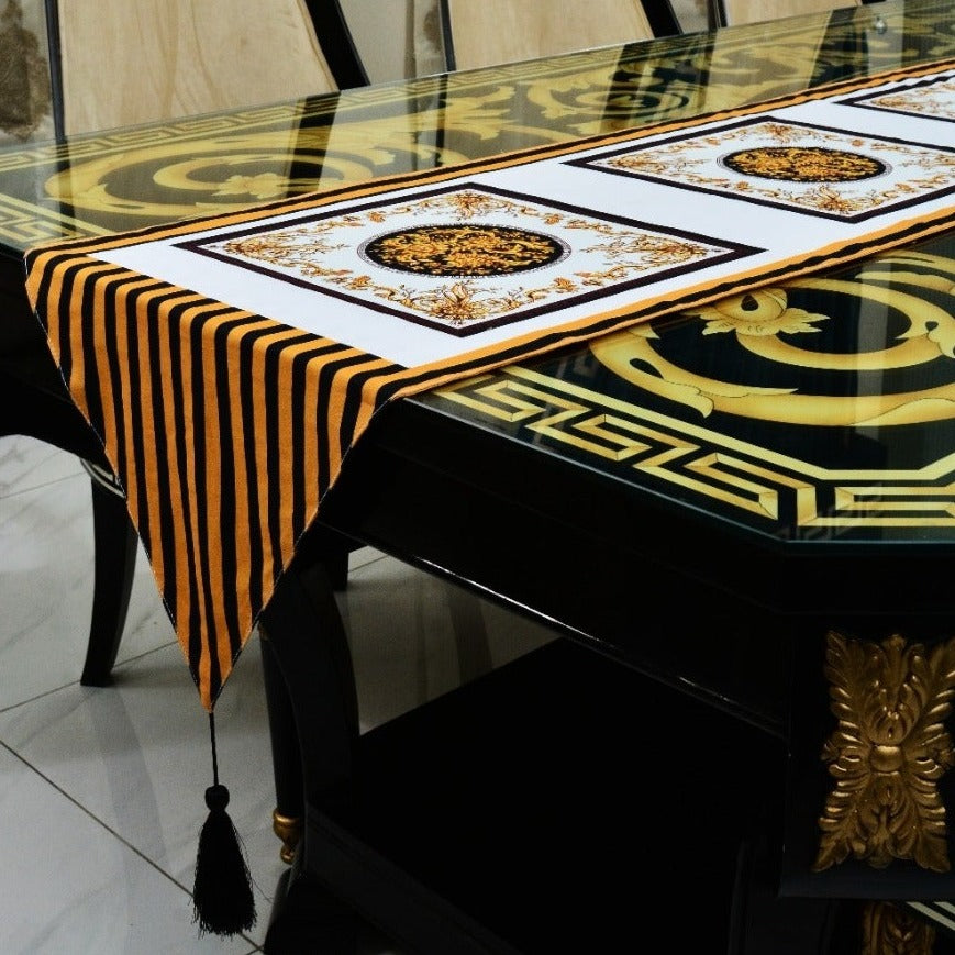 6 & 8 Seater Dining Table Runner-Rome Table Runners Apricot   