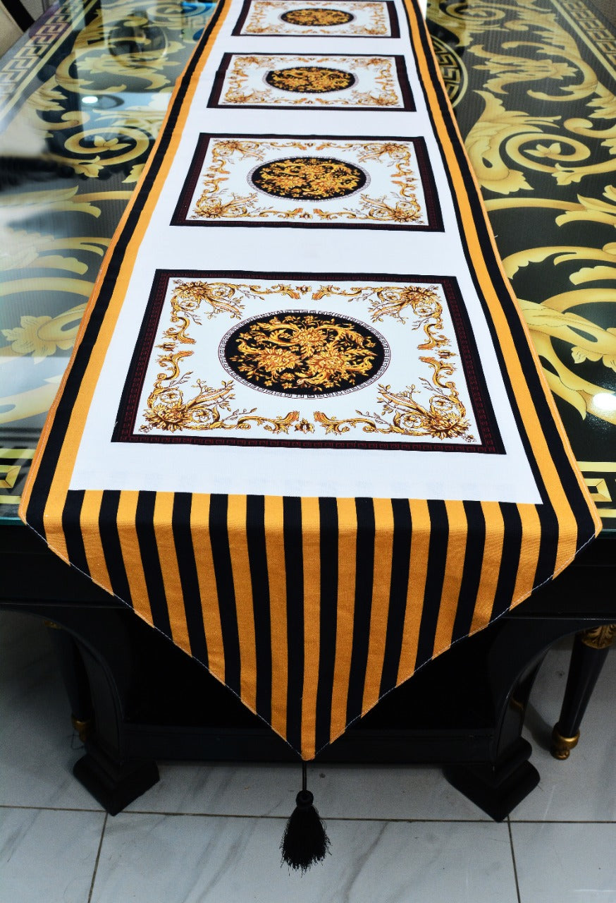 6 & 8 Seater Dining Table Runner-Rome Table Runners Apricot   