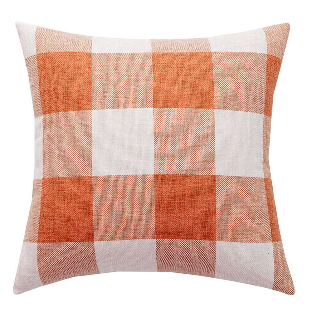 6 PCs Digital Printed Cotton Cushions- Check Box Apricot