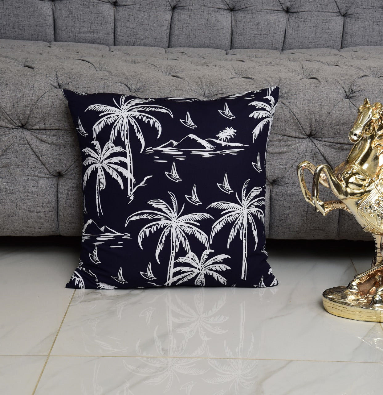 6 PCs Digital Printed Cotton Cushions- Heritage cushions Apricot   
