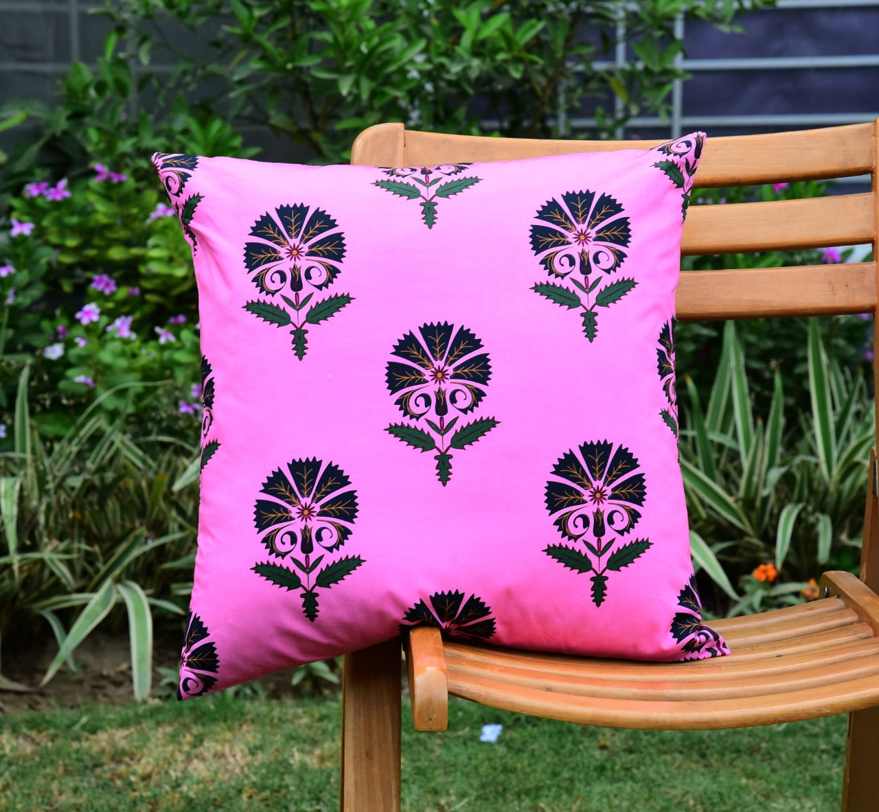 6 PCs Digital Printed Cotton Cushions-Taj Mahal cushions Apricot   