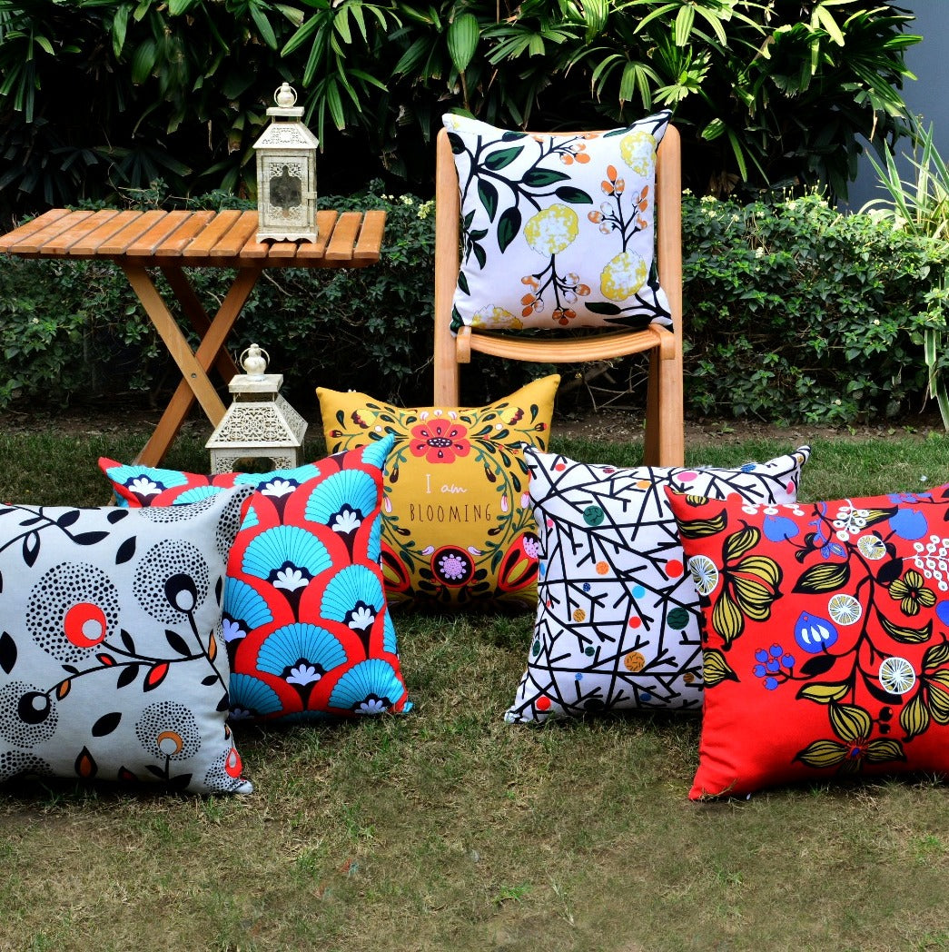 6 PCs Digital Printed Duck Cushions-Blooming Apricot