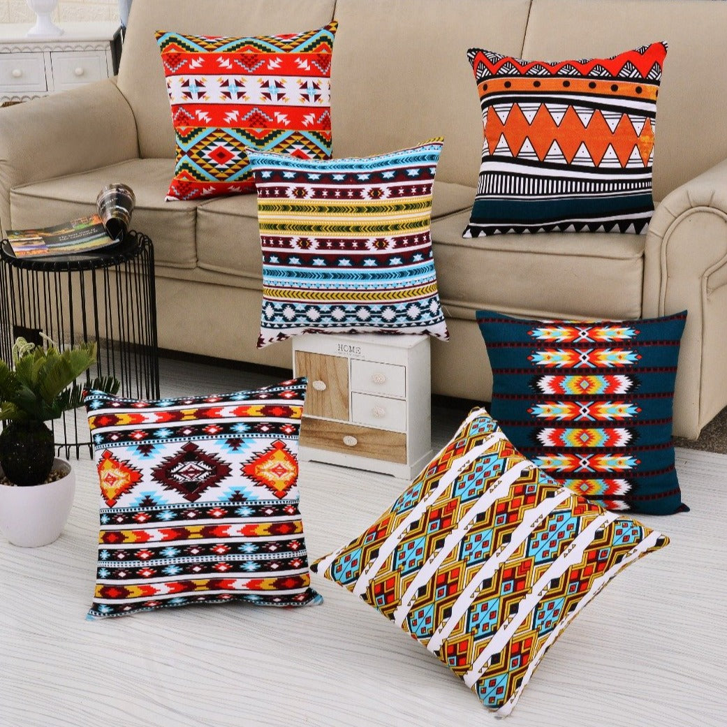 6 PCs Digital Printed Duck Cushions-Himba cushions Apricot   