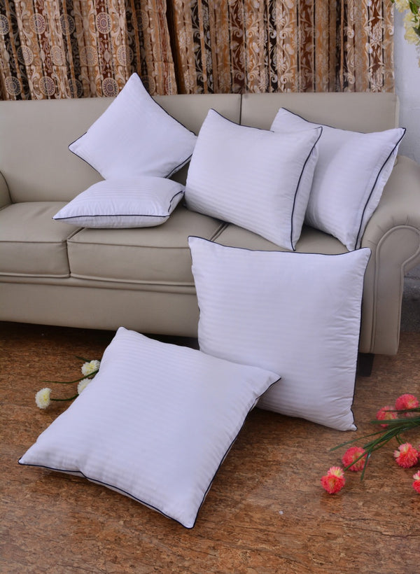 6 PCs Satin Pillows (1480*2) Bed Cushion (1481*2) & Floor Cushion (3164*2) Set-White Apricot