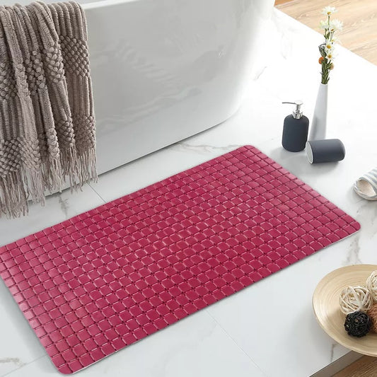 Anti Slip PVC Bathroom Mat(2421)-Red Apricot