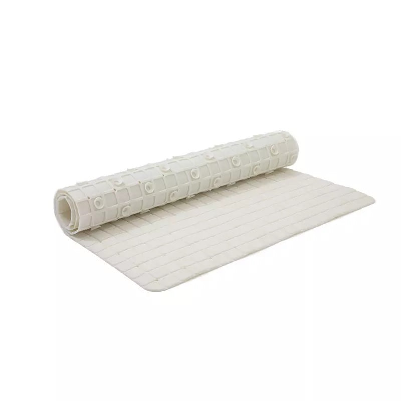 Anti Slip PVC Bathroom Mat-White (2425) Bath Mats Apricot   