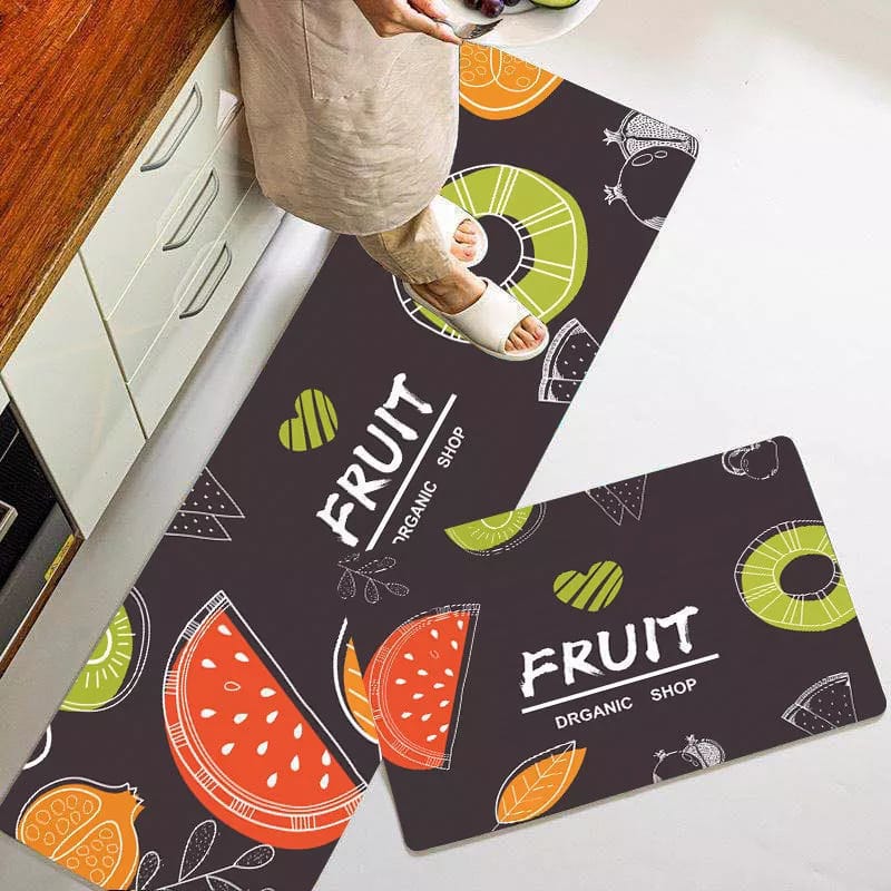 Anti slip Kitchen Floor Mat Set-Fruit Apricot