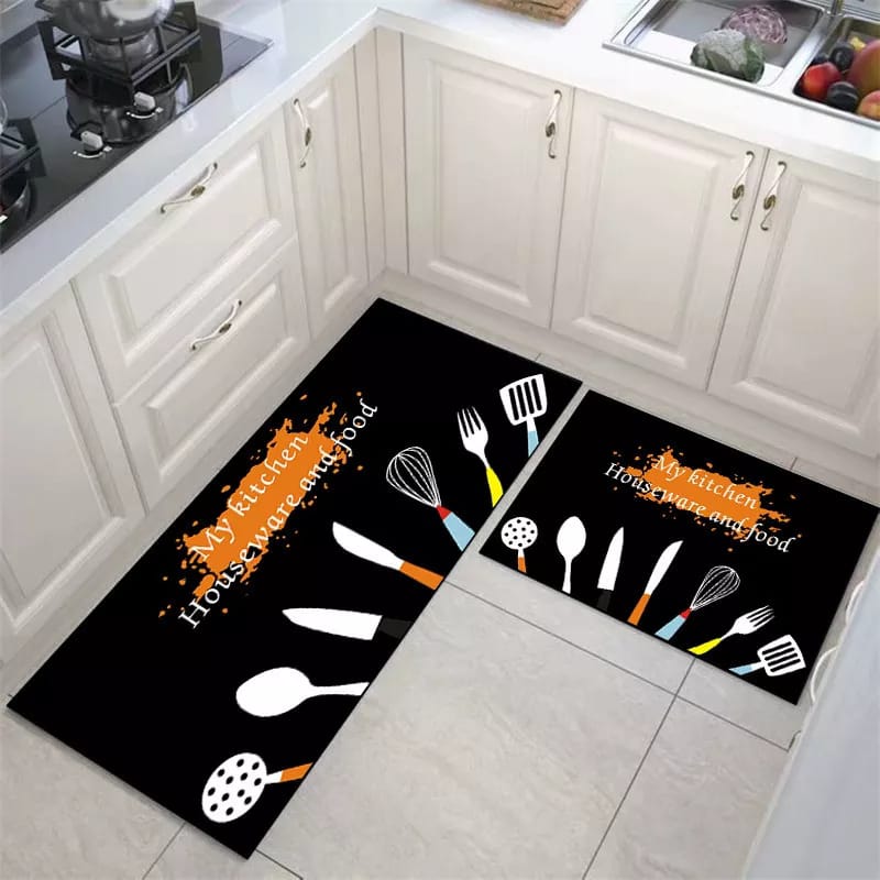 Anti slip Kitchen Floor Mat Set- My Kitchen Rugs Apricot   