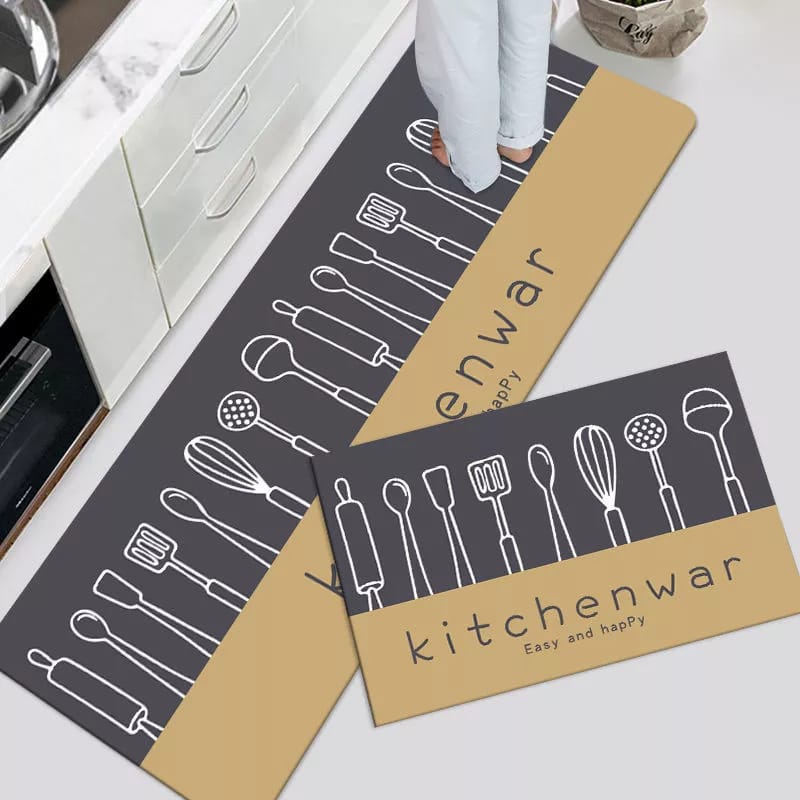 Anti slip Kitchen Floor Mat Set- War Apricot