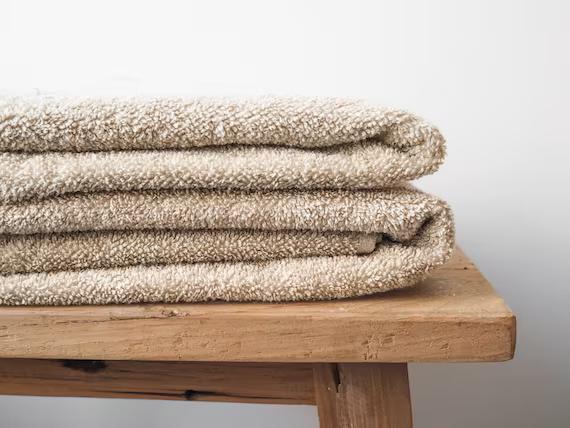 Bath Sheet 80*180 cm- Beige(1594) Bath Towels & Washcloths Apricot   