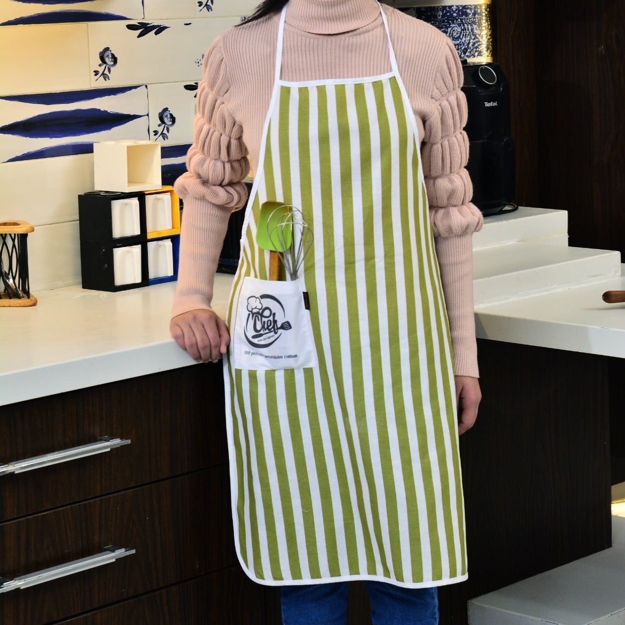 Cooking Kitchen Aprons for Women/Men-KA010  Apricot   