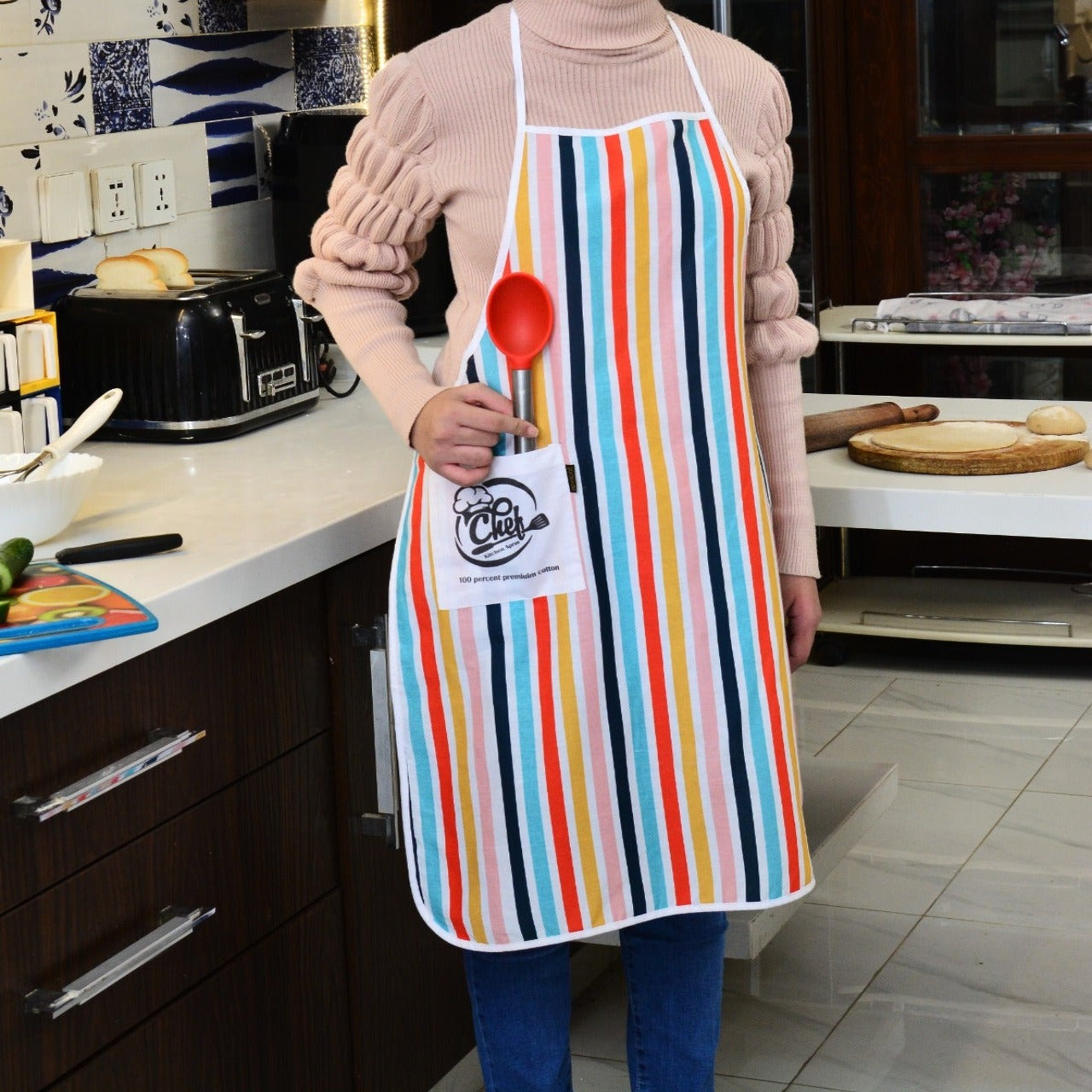 Cooking Kitchen Aprons for Women/Men-KA07  Apricot   