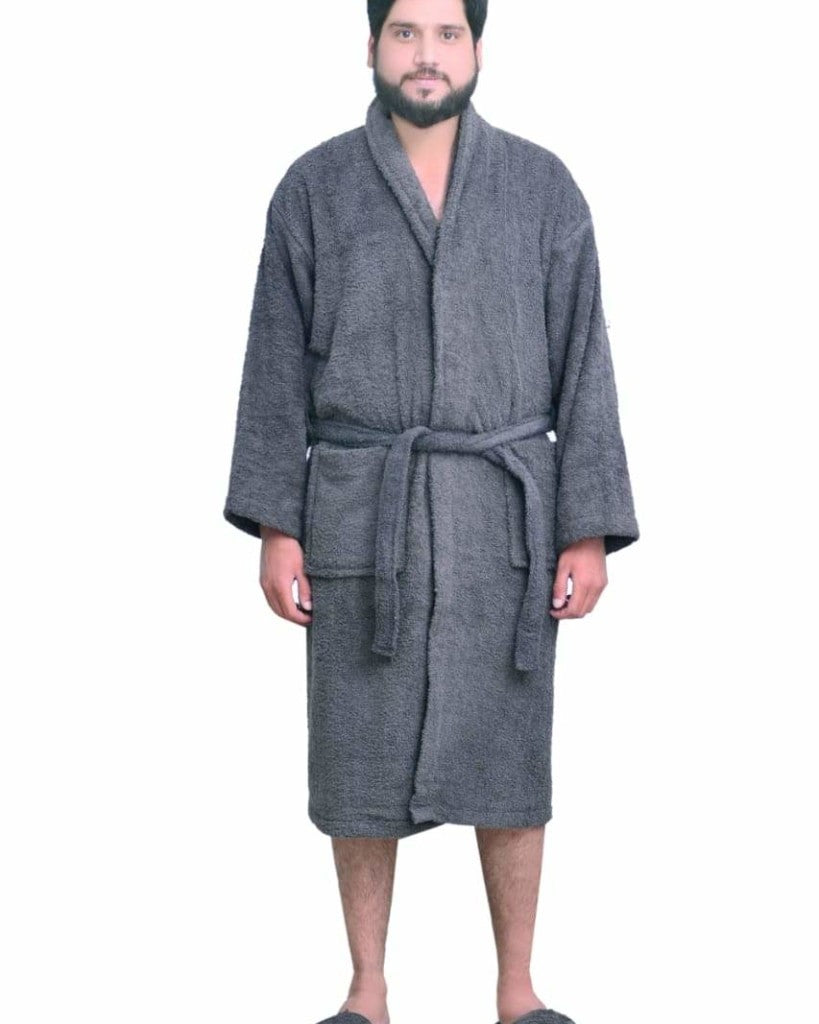 Cotton Bathrobe - Grey  Apricot Home   