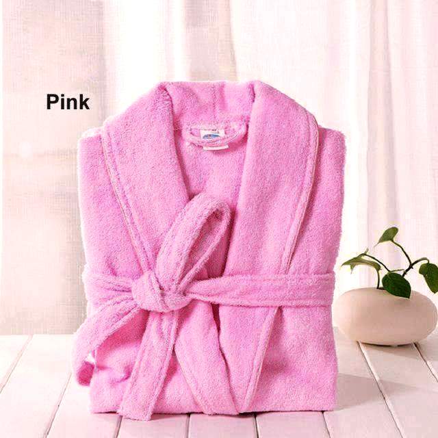 Cotton Bathrobe - Light Pink  Apricot   