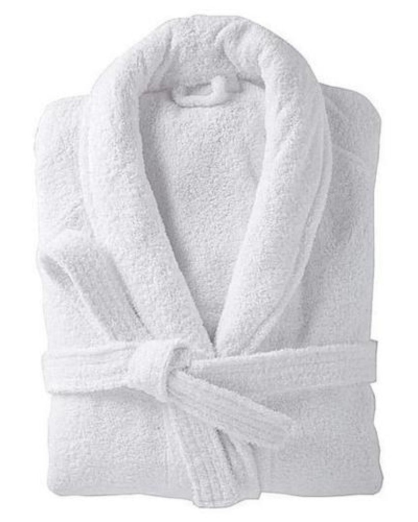 Cotton Bathrobe - White Bath Linen Apricot   