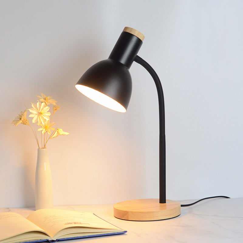 Creative Wooden Iron Table & Desk Lamp-Black Apricot