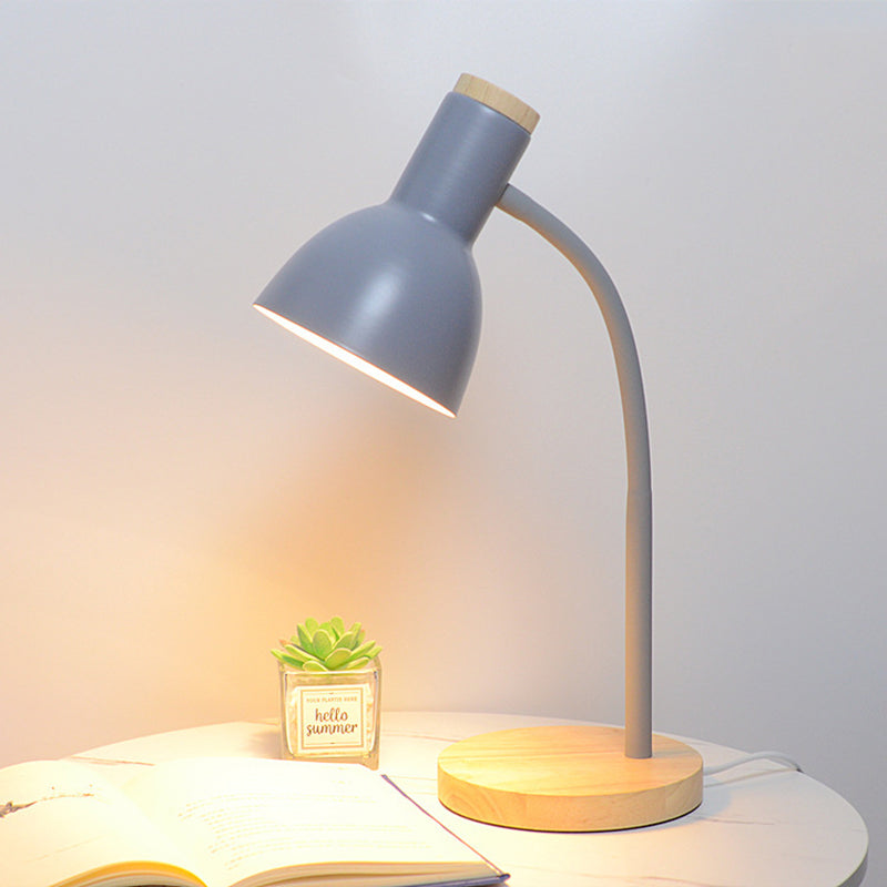 Creative Wooden Iron Table & Desk Lamp-Grey Apricot