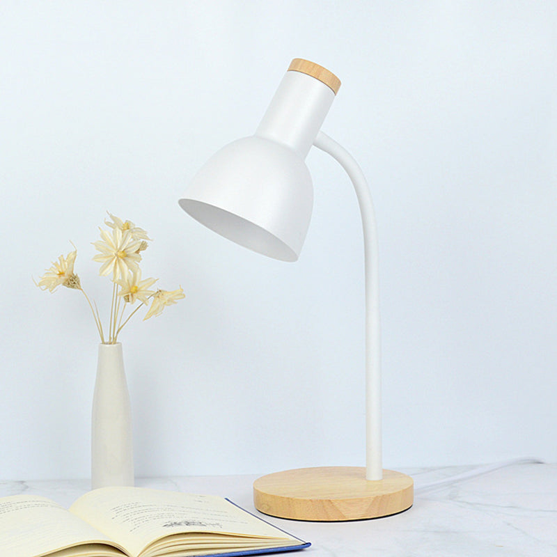 Creative Wooden Iron Table & Desk Lamp-White Apricot