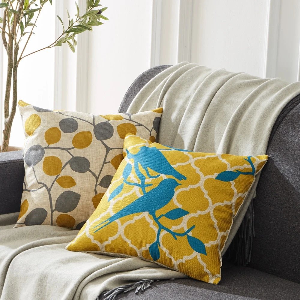 Digital Printed Cushions Assorted 4 PCs-Deer cushions Apricot   