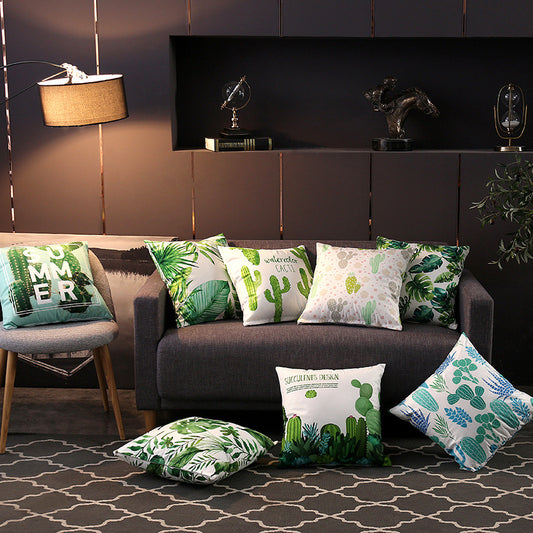 Digital Printed Cushions Assorted 8 PCs-Cactus cushions Apricot