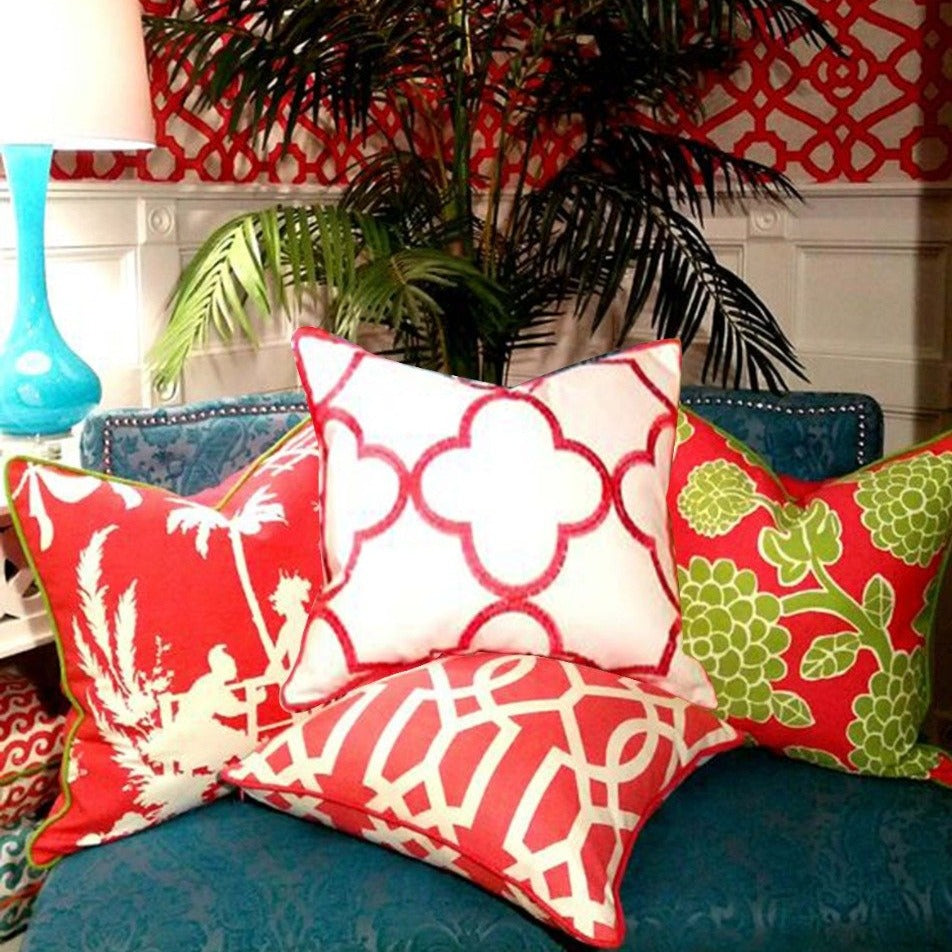 Digital Printed Satin Cushions Assorted 4PCs-Blooming Shades cushions Apricot   