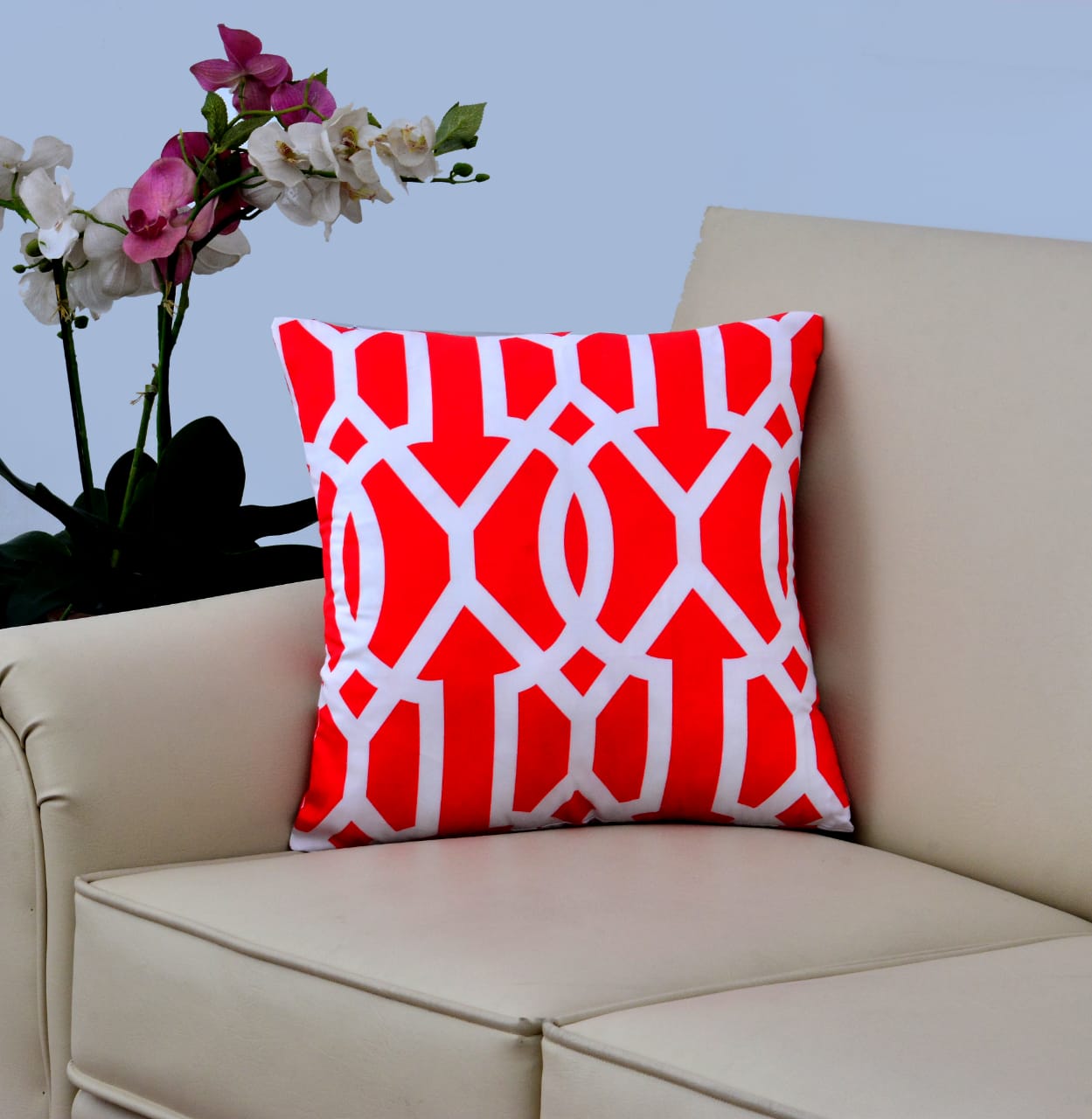 Digital Printed Satin Cushions Assorted 4PCs-Blooming Shades cushions Apricot   