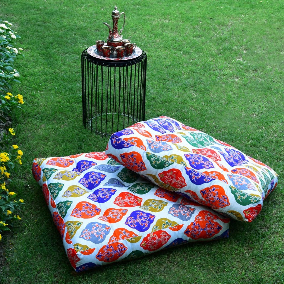 Digital Printed Square Floor Cushions-FC03 cushions Apricot   