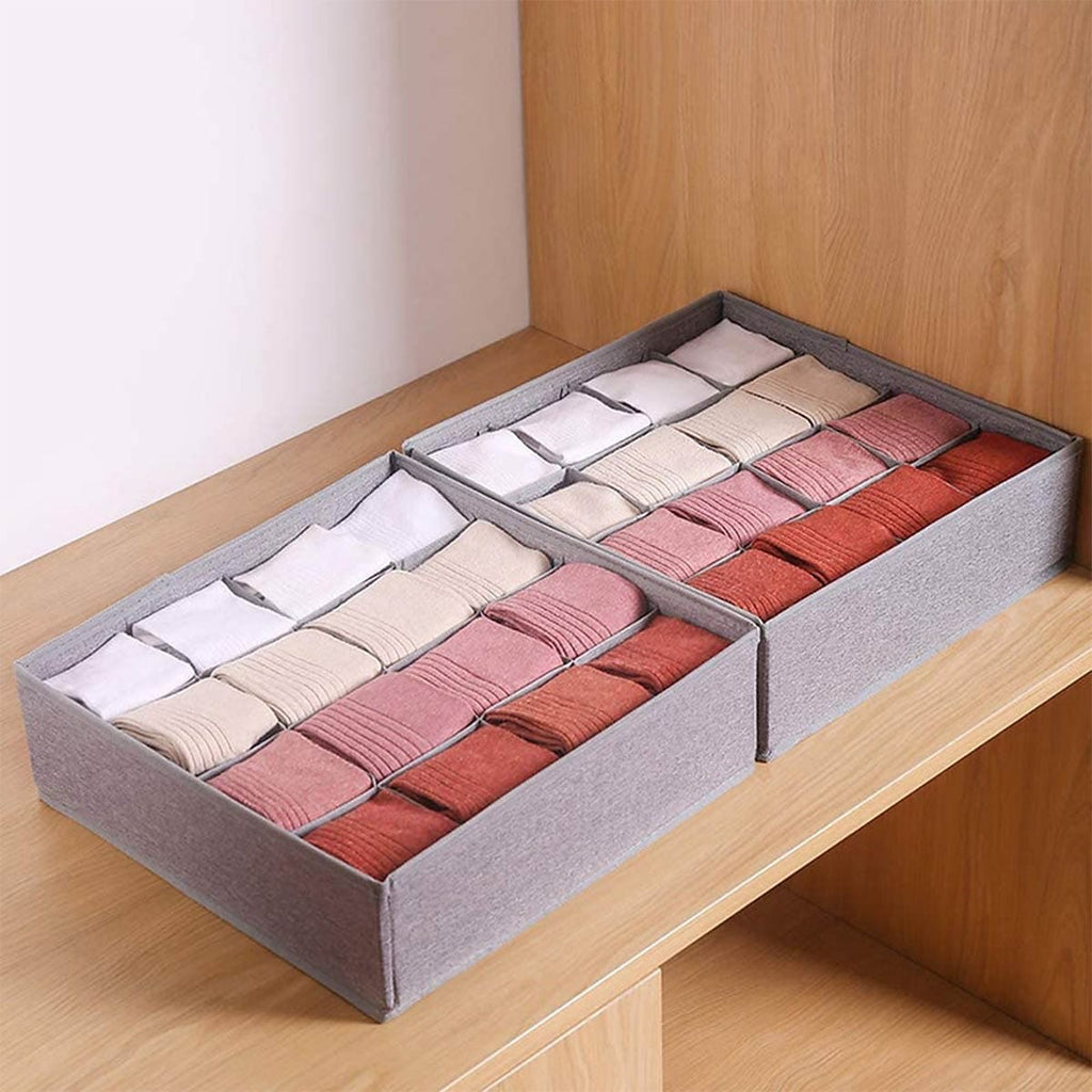 Drawer Storage Organizer for Socks and Under Garments-Grey small (5018) Apricot