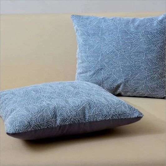 Embossed Cushion Micro Work (2699) - Pack Of 2 Chair, Floor & Bed cushion Apricot   