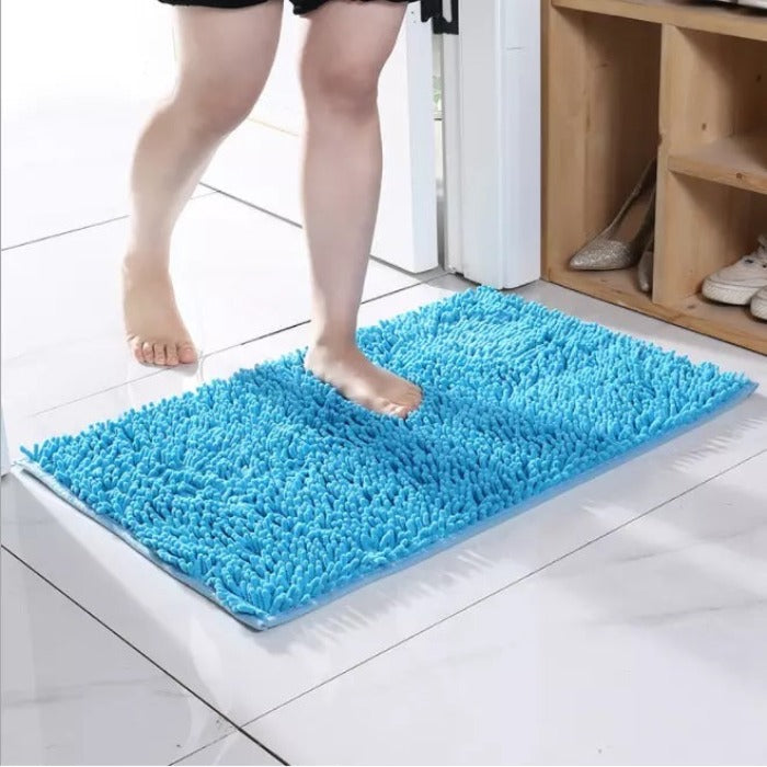 Microfiber anti Slip Bath Mat- Lake Blue Bath Mats Apricot   