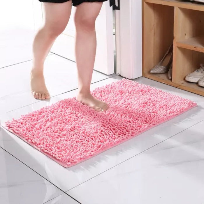 Microfiber anti Slip Bath Mat- Pink Apricot