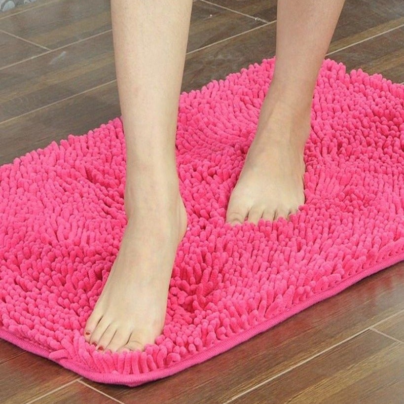 Microfiber anti Slip Bath Mat- Pink Bath Mats Apricot   