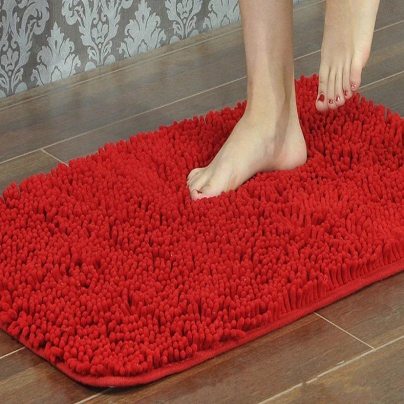 Microfiber anti Slip Bath Mat- Red Bath Mats Apricot   