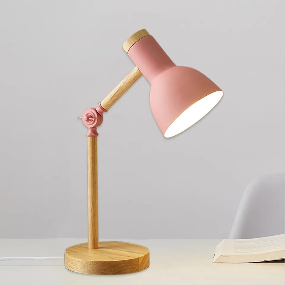 Nordic Wooden Table Lamp-Pink(1921) Apricot