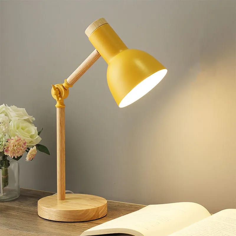 Nordic Wooden Table Lamp-Yellow Apricot