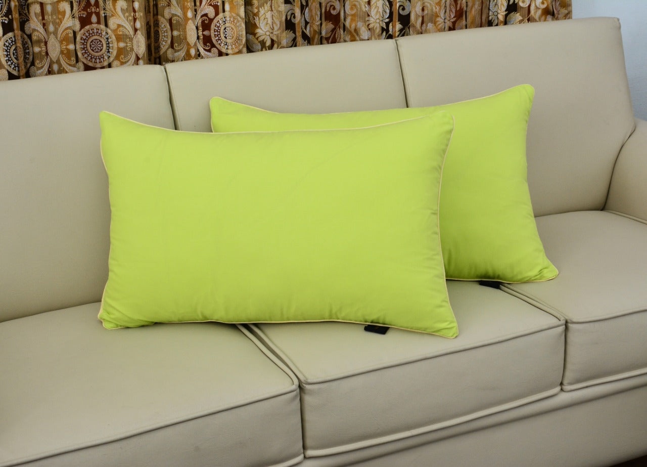 Pillows Pair Dyed(3330)-Lemon Green Apricot