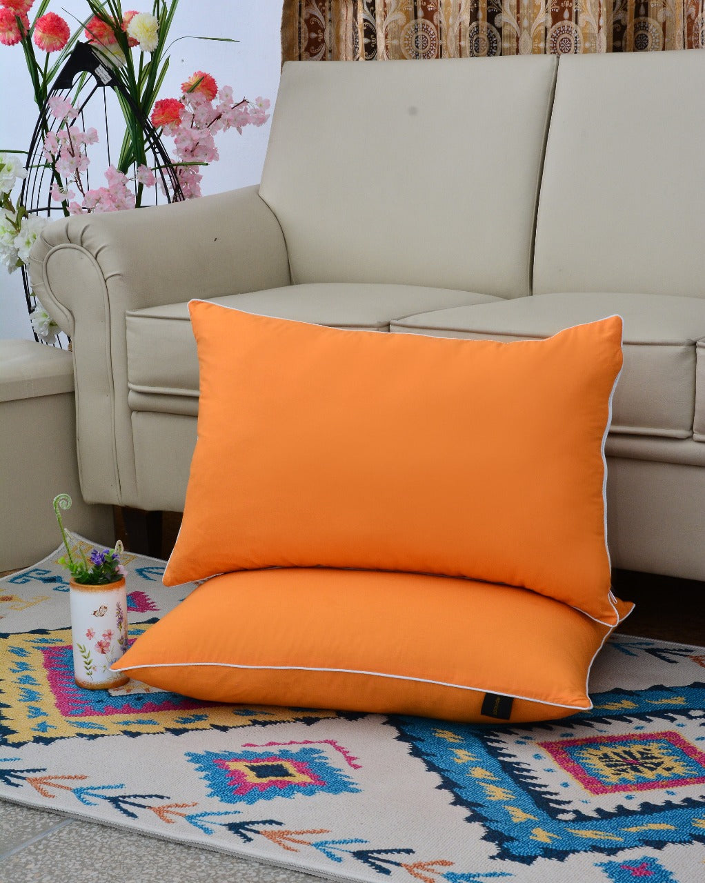 Pillows Pair Dyed just covers Apricot