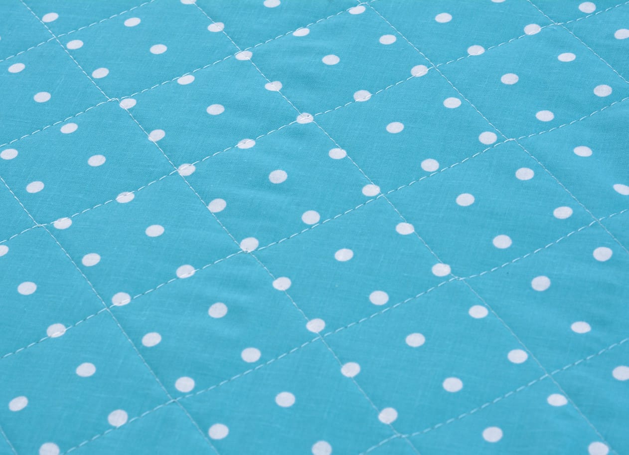 Printed & Quilted Pillow-Sky Blue Polka FILLINGS The Apricot Linen   