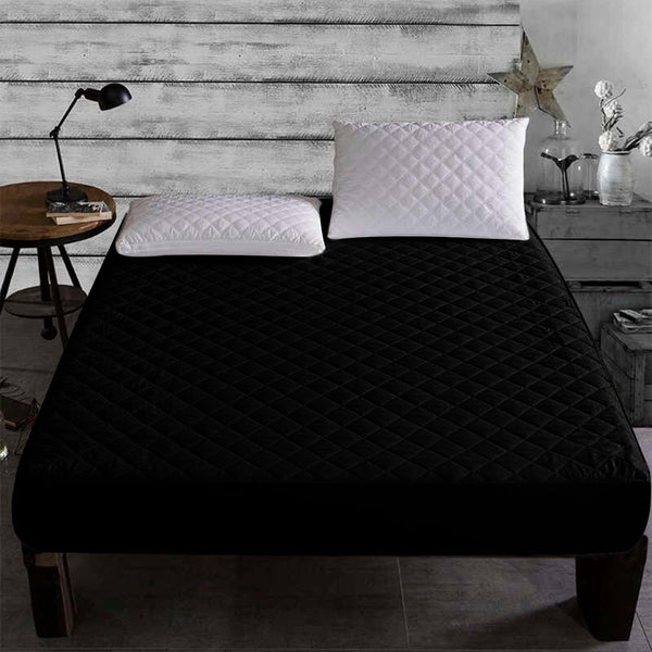 Quilted Waterproof Mattress Protector-Black Apricot
