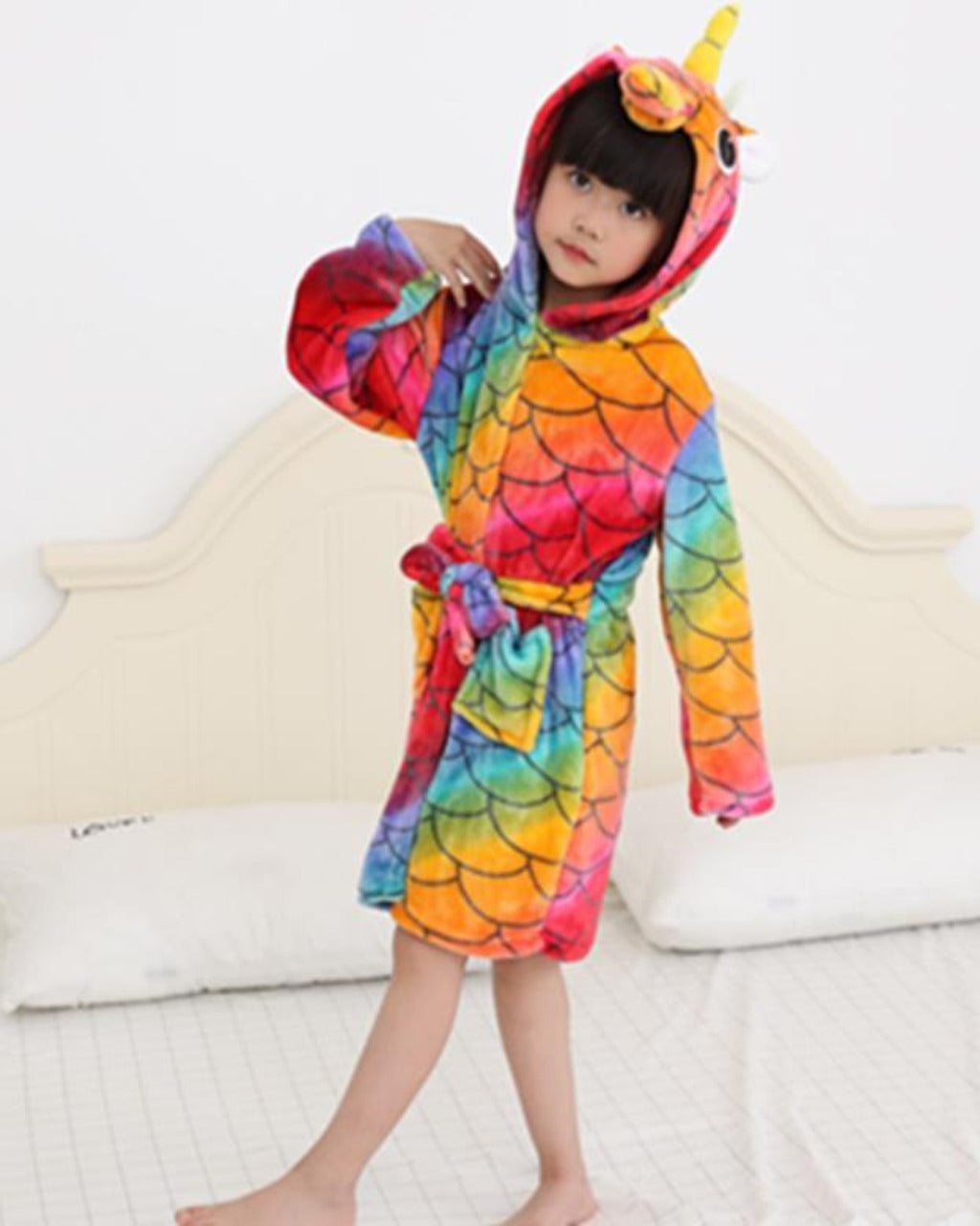 SA-30 Kids Plush Hooded Fleece-Sleep Wears  Apricot   