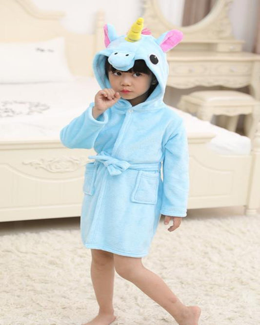 SA-33 Kids Plush Hooded Fleece-Sleep Wears  Apricot   