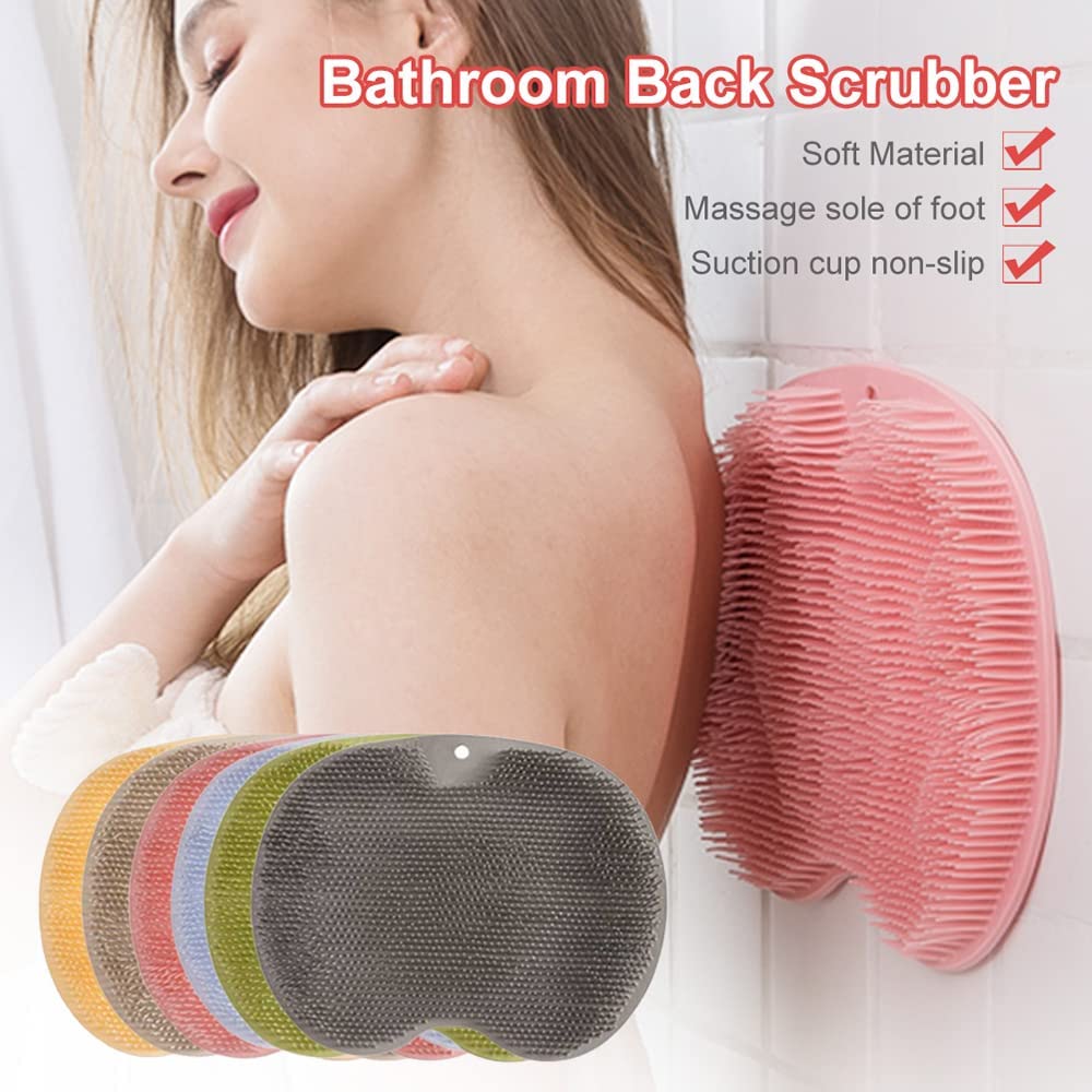 Shower Foot & Back Scrubber Massage Mat-(5017)  Apricot   