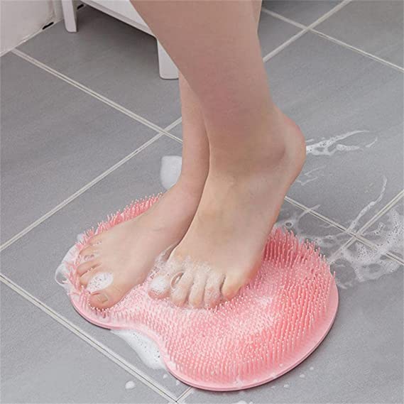 Shower Foot & Back Scrubber Massage Mat-(5017)  Apricot Beige  