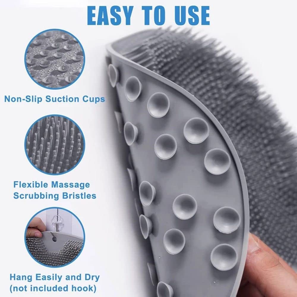 Shower Foot & Back Scrubber Massage Mat-Sky Blue (5017) Apricot