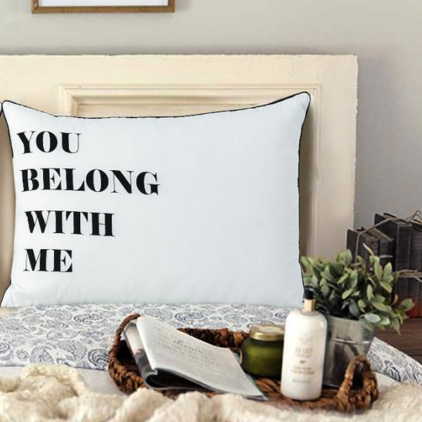 Text Pillow-Belongs You & Me Apricot