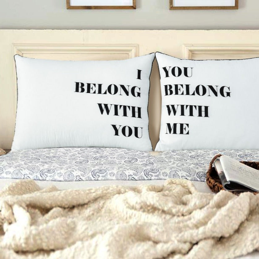 Text Pillow-Belongs You & Me Apricot