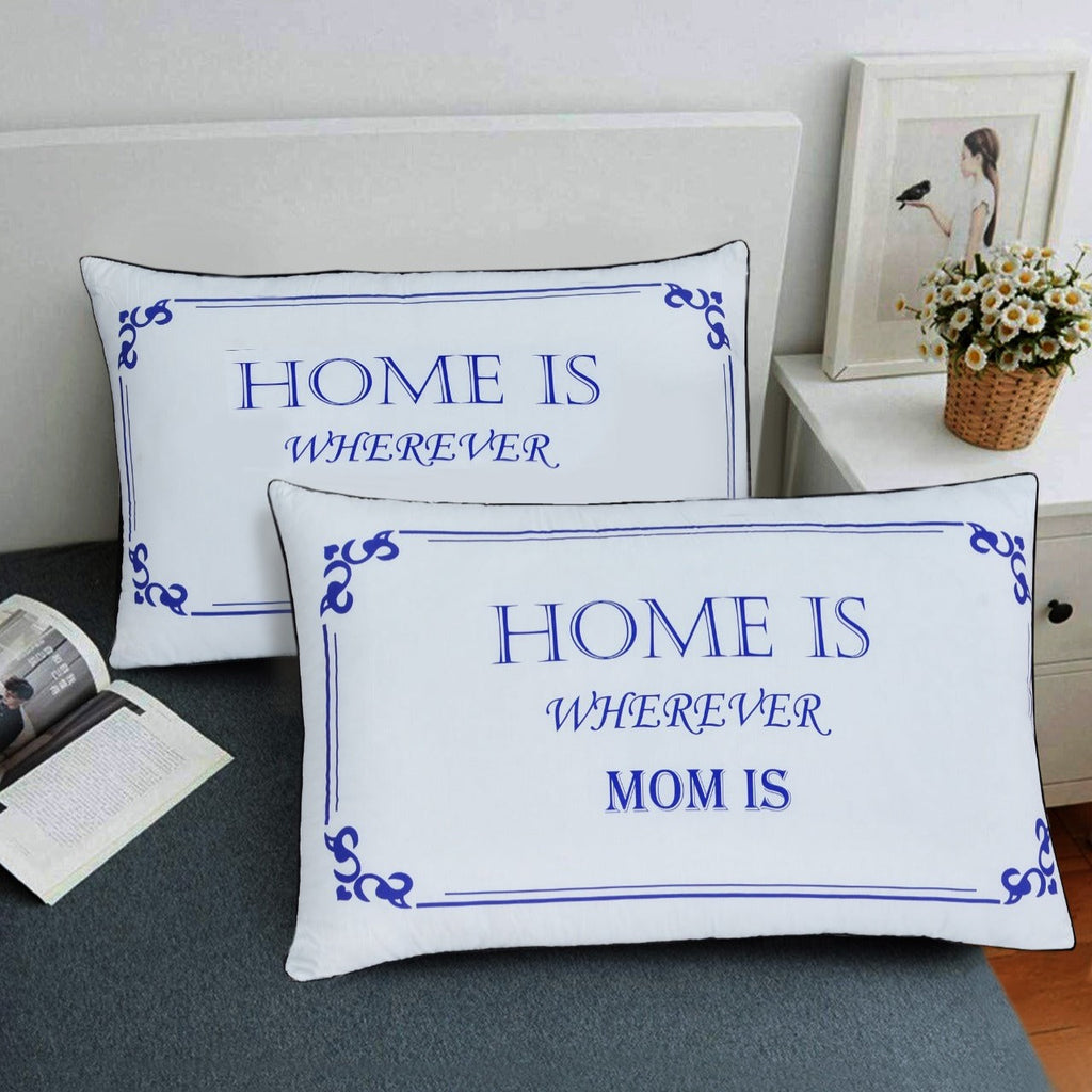 Text Pillow-Home Is Mom Apricot